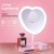 Mirror Beauty Dressing Mirror USB Rechargeable Mirror Love Heart-Shaped Makeup Mirror Led with Light Fill Light Mirror