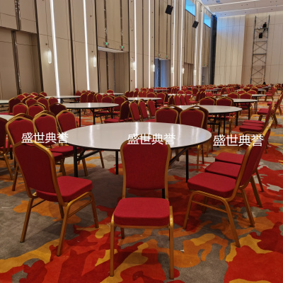 Banquet Center Aluminum Alloy Dining Chair Hotel Banquet Hall Folding Chair Restaurant Banquet Dining Table and Chair