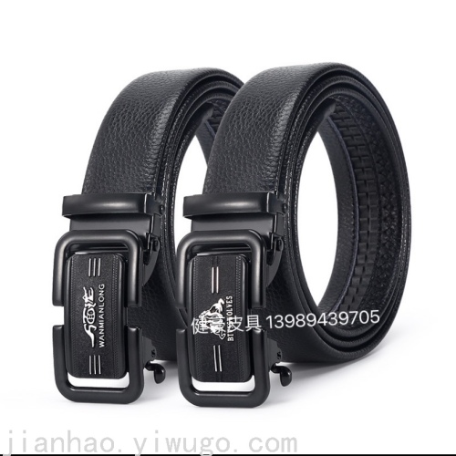 belt men‘s automatic buckle casual cowhide belt business young fashion pants belt stall hot selling factory wholesale