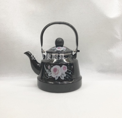 High-Grade Enamel Enamel Kettle Tea Brewing Pot Kettle Milk Tea Pot Ancient Clock-Shaped Kettle Induction Cooker Natural Gas