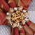 Factory Direct Supply Cross-Border Golden Flower Napkin Ring Diamond Napkin Ring Wedding Hotel Napkin Ring Tissue Ring