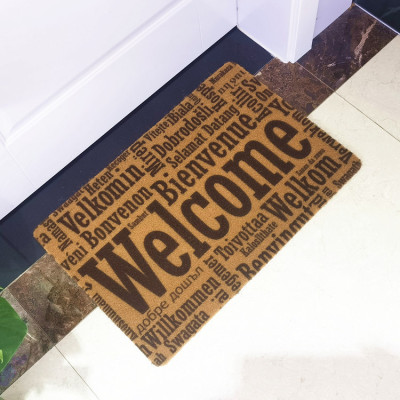 New PVC Bottom Imitation Coconut Palm Printing Hallway Door Mat Household Door Mat Non-Slip Door Mat Floor Mat Source Manufacturer