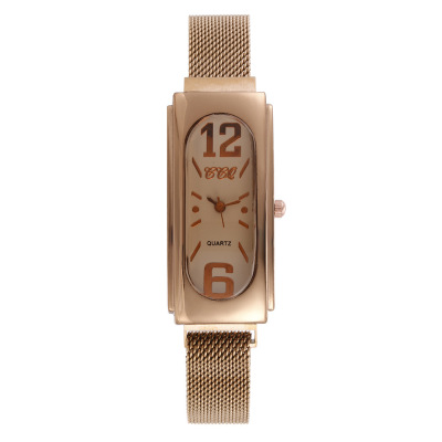 Foreign Trade Cross-Border Tik Tok New Casual Fashion Women 'S Mesh Strap Watch Simple Digital Face Student Magnet Watch