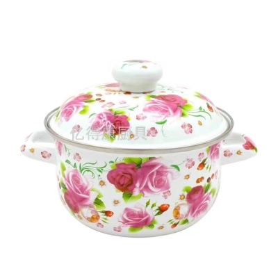 18/20/22/24cm Dual-Sided Stockpot Thick Enamel Enamel Stew Pot Large Capacity Complementary Food Pot