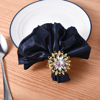 Hotel Table Setting Metal Napkin Ring Golden Flower Shape Napkin Ring Napkin Ring Napkin Ring Towel Buckle in Stock Wholesale