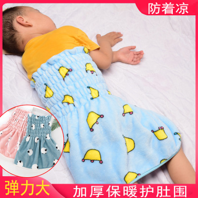 Autumn and Winter Flannel Baby Belly Band Apron Infant Cover Your Belly with High Waist Belly Protection Prevent Catching Cold Children Warm Belly Abdominal Circumference