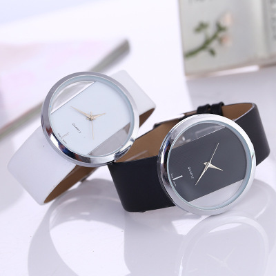 Foreign Trade Popular Style Double-Sided Hollow out See-through Women's Belt Watch European and American Fashion Minimalist Dial Quartz Watch Wholesale