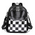 Women's Soft Leather Backpack New Fashionable Casual Small Travel Backpack Fashionable Chessboard Plaid Shoulder Bag