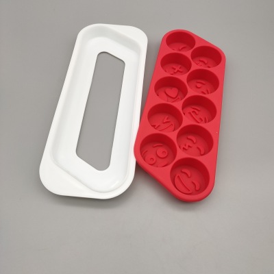 Facial Expression Bag Ice Tray Ice Mold 10-Hole round Cute Smiley Face Silicone Cake Mold Cool Moji Ice Tray