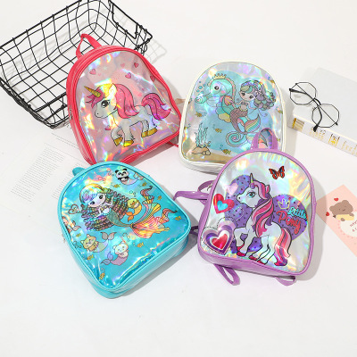 Factory Direct Laser Material Children's Bags Printing Portable Children's Bags Cute Cartoon Storage Kindergarten Backpack