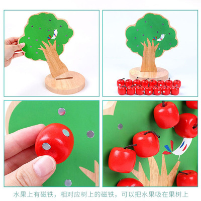 Foreign Trade Original Order Magnetic Apple Tree Kindergarten Montessori Early Education Teaching Aids Montessori Early Childhood Educational Toys