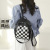 Women's Soft Leather Backpack New Fashionable Casual Small Travel Backpack Fashionable Chessboard Plaid Shoulder Bag