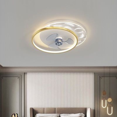 New Nordic Modern Home Bedroom Electrodeless Ceiling Fan Lamp