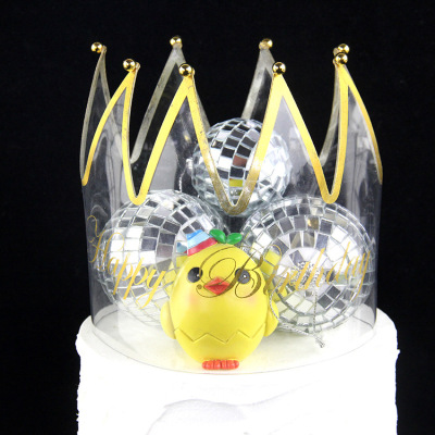 Baking Decoration Transparent Golden Balls Crown Cake Container OPP Birthday Party Cake Decoration