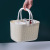 W15-2341 New Portable Plastic Shopping Basket Kitchen Fruits and Vegetables Storage Basket Frosted Linen Pattern Drain Storage