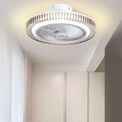 Chic Creative Lampshade Fan Lamp Bedroom Dining Room Invisible Fan Lamp Household Integrated Ceiling Ceiling Fan Lights