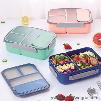 H114-SM6250 Large Independent Sealed Three-Grid Lunch Box Sushi Box Bento Box Sealed Lunch Box