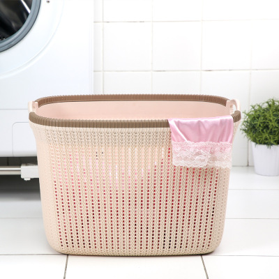 W15-2240 Oversized Bathroom Clothes Storage Basket Plastic Portable Finishing Laundry Basket Hollow Sundries Toys