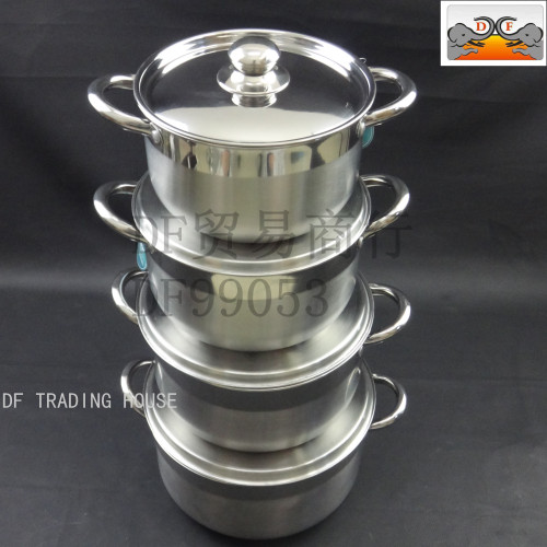 Df99053 Stainless Steel Pot Stainless Steel Dual-Sided Stockpot 4-Piece Set Factory Direct Stainless Steel Kitchen Supplies