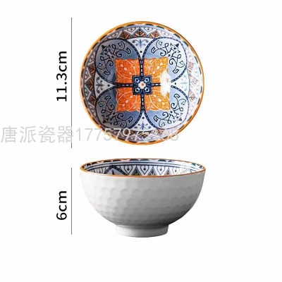 Ceramic Bowl Rice Bowl Gift Bowl and Chopsticks Set Jingdezhen Porcelain Blue and White Porcelain Dish Tableware