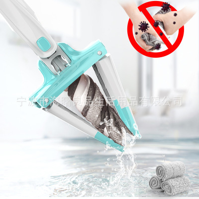 Flat Rotating Mop Imitation Hand Twist Water Hand Wash-Free Household Lazy Wooden Floor Wash-Free Douyin Online Influencer Artifact Cloth Cleaning