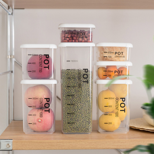 japanese household plastic sealed transparent crisper grain food nut storage tank refrigerator classification storage