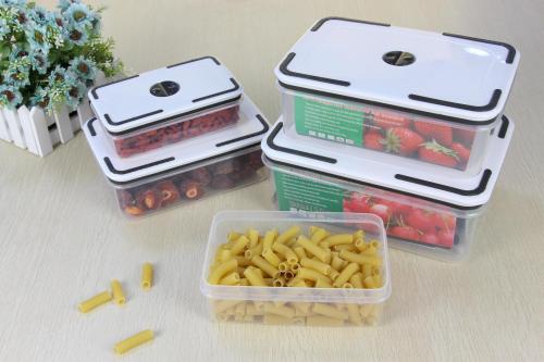 Factory Wholesale Plastic Crisper 5-Piece Set Plastic Box Food Crisper Microwave Oven Available