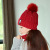 Outdoor Winter Fleece-Lined Thickened Woolen Cap Warm Ear Protection Fluffy Ball Cap Scarf Knitted Hat Suit Factory Wholesale