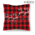 Cross-Border Hot Sale Red Christmas Golden Bow Red Black Plaid Amazon AliExpress Red Pillow Cover H