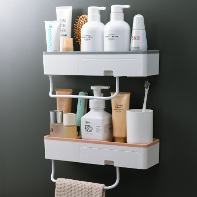 Y176-328 Toilet Storage Rack Bathroom Toilet Punch-Free Bathroom Sink Wall Hanging Towel Storage