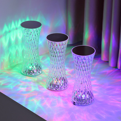 New Small Waist Internet-Famous Crystal Diamond Table Lamp Bedroom Bed Head Light Luxury Atmosphere Small Night Lamp