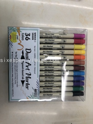 24-Color Double-Headed Signature Pen. Marker Pen, Permanent Marker