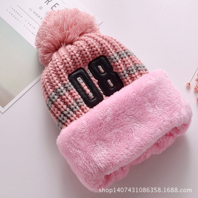 Women's Korean-Style Thickened Riding Wool Hat Trendy Cute Winter Fleece-Lined Earflaps Slipover One-Piece Knitted Hat
