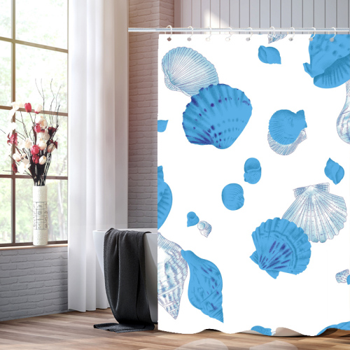 bathroom wet and dry separation shower curtain shell satin polyester cloth waterproof wholesale and retail shower shower curtain