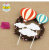 Baking Birthday Cake Decorative Planting Flags Inserts Color Hot Air Balloon Clouds Party Dessert Bar Layout Card