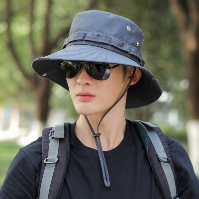 Fisherman Hat Men 'S Summer Big Brim Sun-Proof Sun Hat Outdoor Leisure Photography Mountaineering UV Protection Cloth Hat