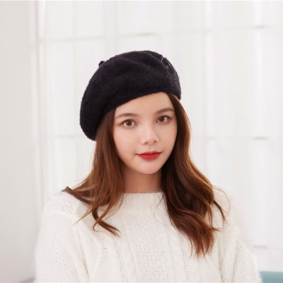 Hot Selling British Style Women's Hat Artificial Mink Hair Beret Female Fall Winter Fashion Casual Beret Wholesale