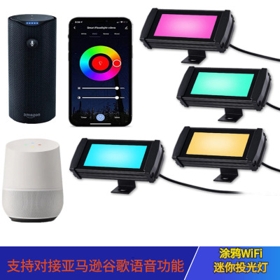Alexa Voice Control Rgbcw Graffiti WiFi Spotlight Bluetooth Lawn Lamp E27 Smart Lighting Foreign Trade Direct Supply