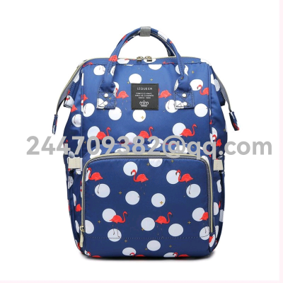 Flamingo Pattern Large Capacity High-End Fashion Backpack Handbag Backpack Mummy Bag Baby Wrap