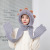 All-Match and Cute Bear Ears Warm Double-Layer Thickened Autumn and Winter Female Hat Scarf Gloves Three-Piece Set for Women