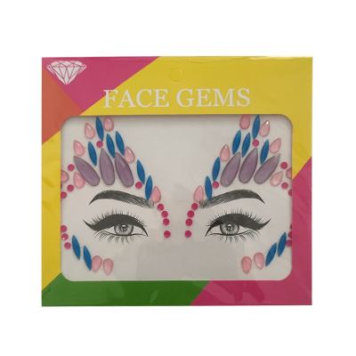 Luminous Face Pasters New EDM Face Stick-on Crystals Halloween Ghost Face Pasters Stick-on Crystals Luminous Crystal Diamond Eyebrow Stick-on Crystals