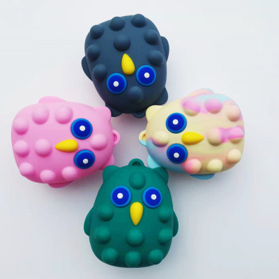 [Cross-Border New Arrival] 3D Owl Cute Shape Eye-Popping Silicone Stress Relief Ball Squeezing Toy Educational Toys