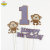 Baking Cake Topper Happy Birthday Little Monkey Baby One Year Old Male and Female Baby Birthday Party