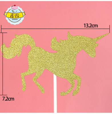 High Quality Foreign Trade Bright Unicorn Cake Insert Flag Cake Insert Sign Birthday Party Inserts Dessert Bar Layout