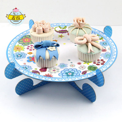 Children's Birthday Party Supplies Paper Products Single Layer Cake Stand Paper Suggestion Folding DIY Cake Dim Sum Rack