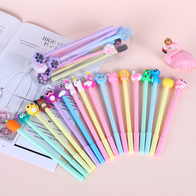 Children's Creative Cartoon Head Gel Pen Multi-Style Student Writing Implement Wholesale and Retail Stationery Store