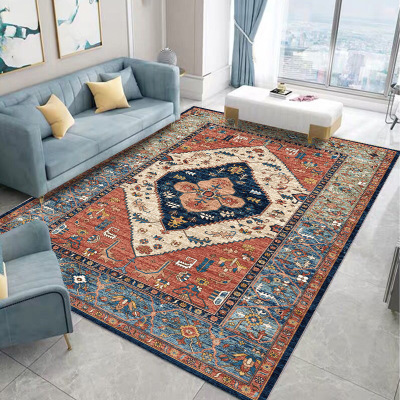 Turkish Ethnic Style Carpet Persian American Retro Living Room Sofa and Tea Table Carpet Home Bedroom Bedside Mats