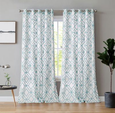 New Jacquard Window Screen Curtain Finished Plain Gauze Curtain Fabric Cut Flower Window Screen Customization Wholesale