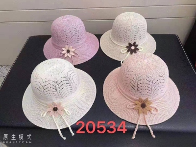 New Summer Girl's Cap Fresh Flower Bucket Hat Sun Hat Sun-Proof and Breathable