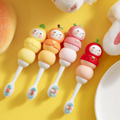 Children's Wanmao Manual Cute Fruit Toothbrush Baby 1-2-3-4-6 Years Old Children over Half a Year Old Brushing Soft Hair